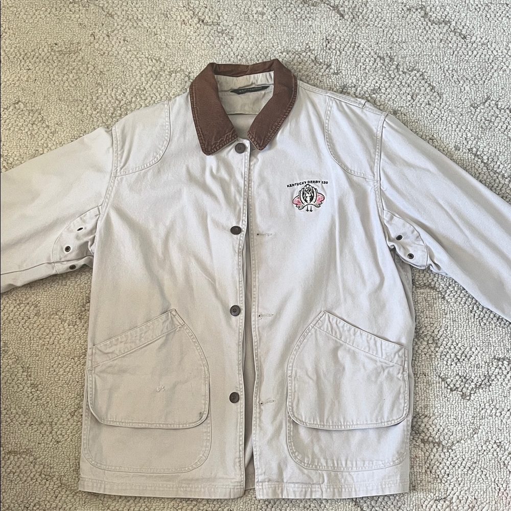 Weatherproof Light Tan Jacket with Dark Brown Collar